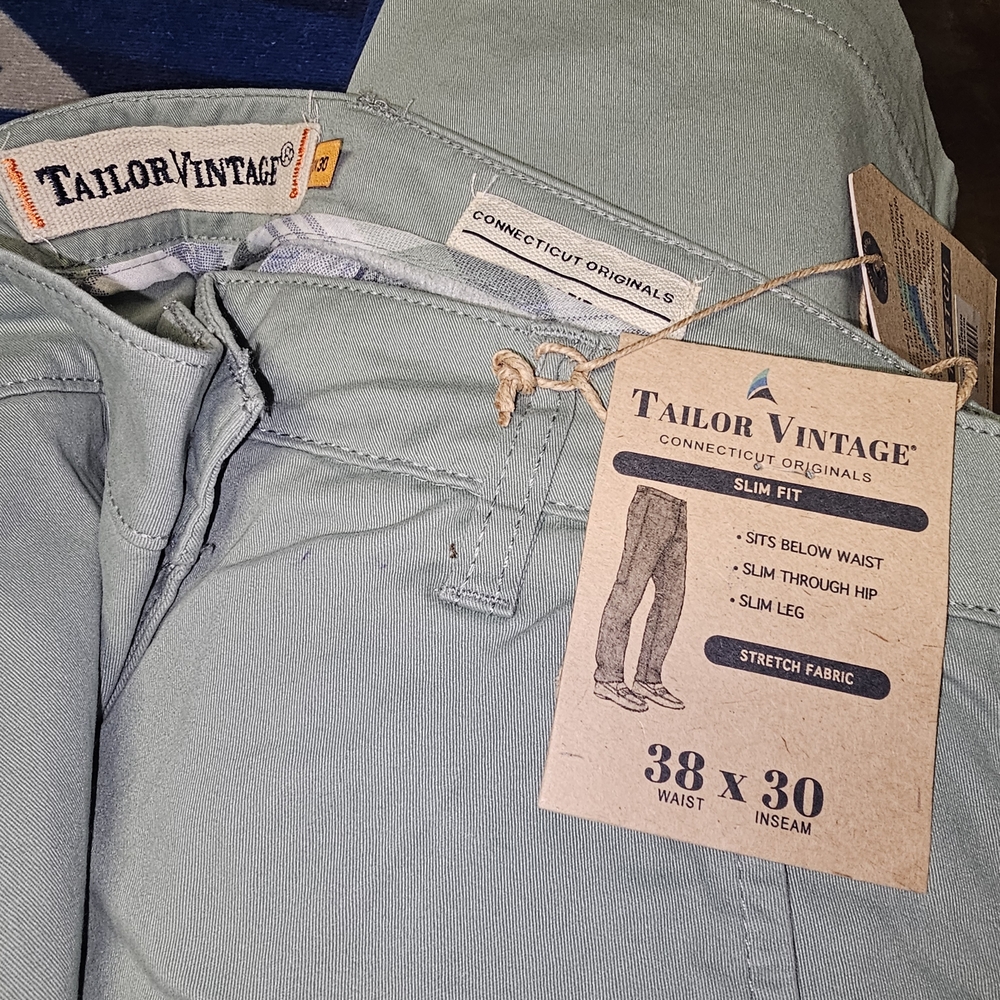 Tailor Vintage Slim Fit Pants - Light Green